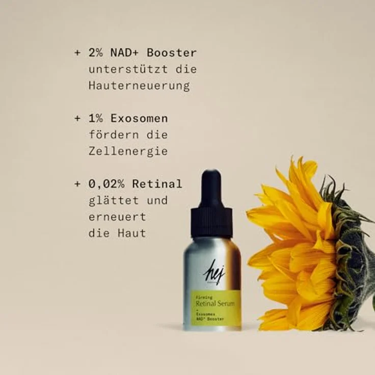 Hej Organic Firming Retinal Serum, Anti-Aging-Gesichtsserum mit Exosomen & NAD+ Booster für reifere Haut, 30 ml – Bild 2