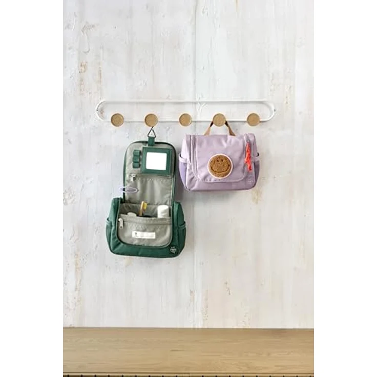 LÄSSIG Kulturbeutel Mini Washbag Set, 2-tlg., Lilac mit abnehmbarem Spiegel und Patches – Bild 4