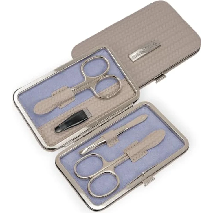 Windrose Corbello Nagelpflegegerät, Maniküre-Set taupe mit 1 Nagelfeile, 1 Pinzette und 2 Scheren, 11 cm – Bild 5