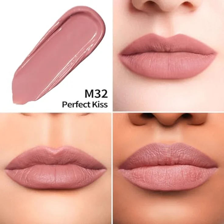 Oulac Flüssiger Lippenstift Matte M32 Perfect Kiss | Langanhaltend, Kussecht & Wasserfest | Cremige, vegane Textur mit intensiver Pigmentierung | Lippen Make-up 4.5ml – Bild 5