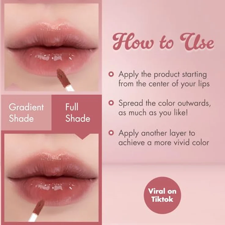 rom&nd Juicy Lasting Lipgloss Farbton 28 Bare Fig, hochpigmentiert, 5.5 g mit langanhaltendem Glanz und Pflegeeffekt – Bild 6