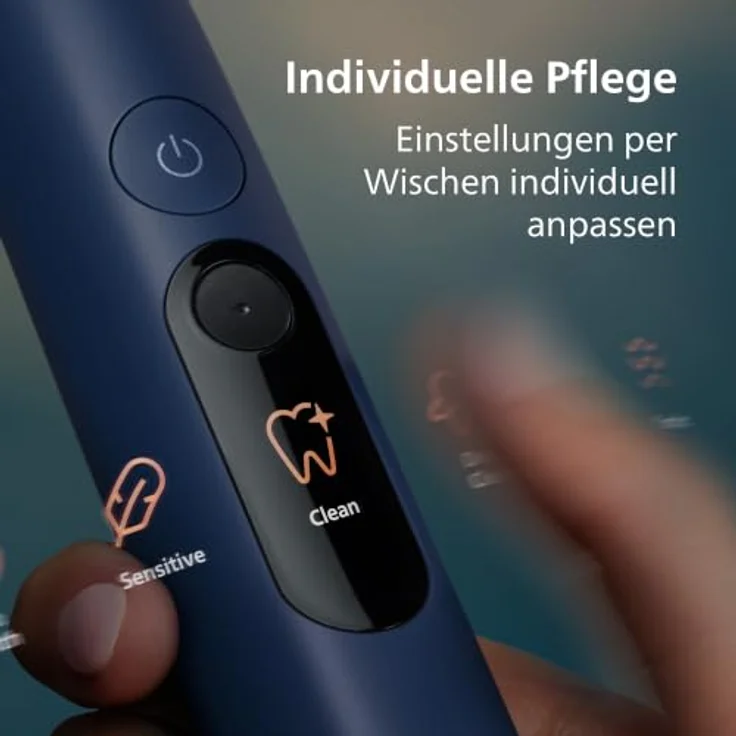 Philips DiamondClean 8000 HX8311/13 Schallzahnbürste für Erwachsene, Sensibel, Zahnfleischpflege, Tiefenreinigung, Whitening, 62000 Bewegungen pro Minute, Blau, mit Timer und USB-Aufladung – Bild 5