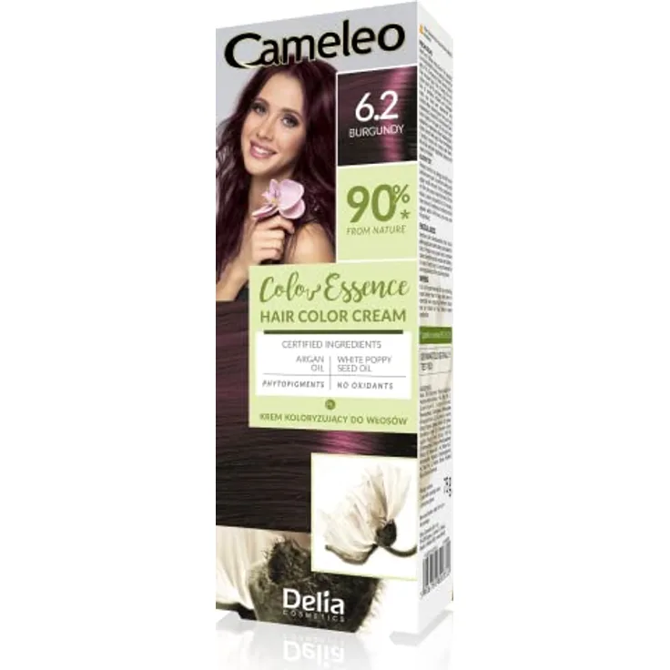 Cameleo - Color Essence - Färbecreme - Burgunderrot - Färbung "TON IN TON". - Wirkung bis zu 8 Waschgänge - Natürliche, tiefe Farbe - Farbauffrischung - Pflege - Weißer Mohn und Arganöl - 75g