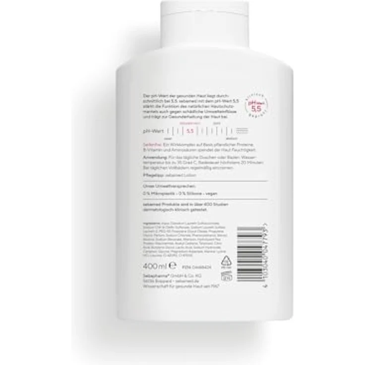 Sebamed Vital Dusch- und Schaumbad 400 ml, milde seifenfreie Reinigung mit Allantoin für gesunde Haut, pH 5,5, für Damen und Herren – Bild 2