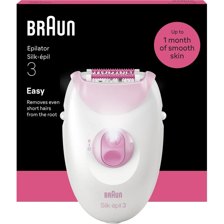 Braun Silk-épil 3 SE3-000, Epiliergerät mit sanfter Pinzette und ergonomischem Design, weiß