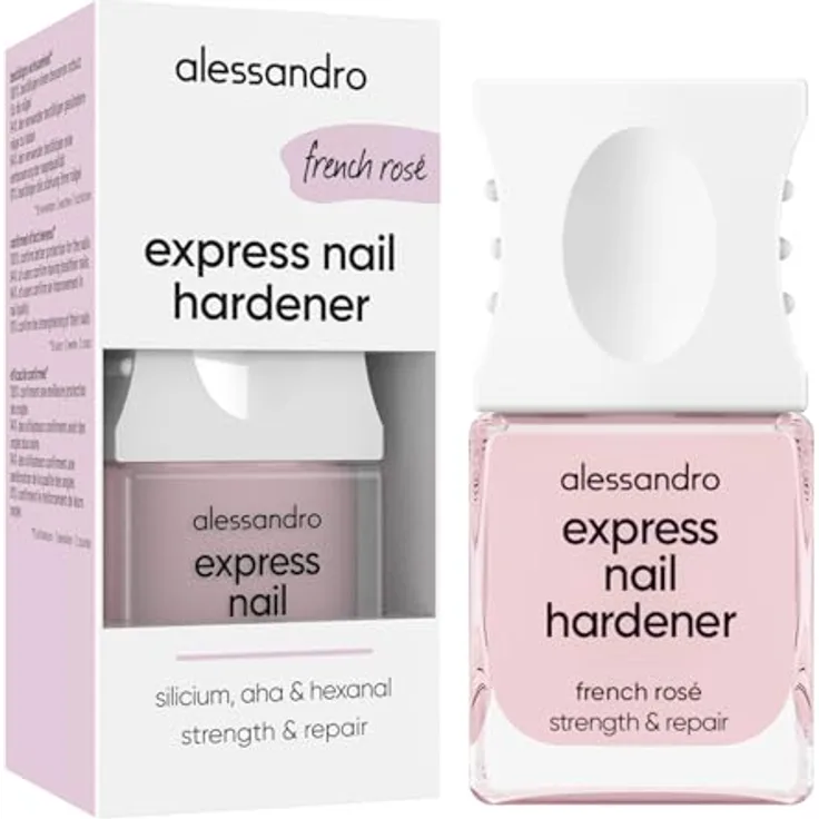 Alessandro Express Nail Hardener, Nagelhärter für Damen, 10 ml, stabilisierende Formel mit Eisen und Calcium, transparente Variante
