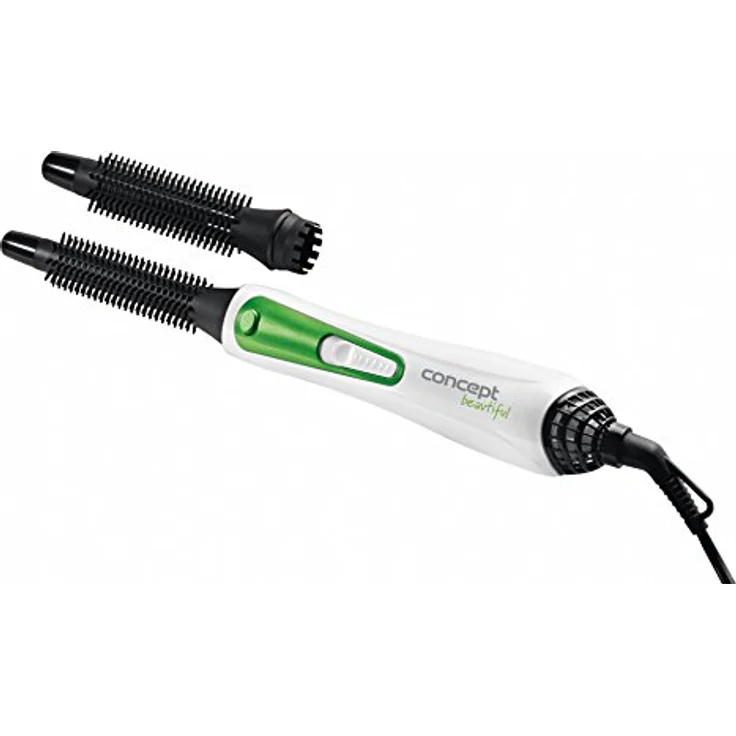CONPT KF-1310ze Warmluftbürste, 2 Aufsätze 20 und 10 mm, grün – Bild 2
