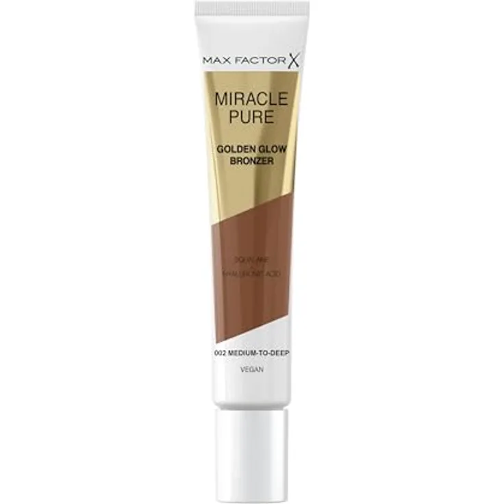 Max Factor Miracle Pure Bronzer 002 Medium to Deep 15 ml - Creme, Schimmernd, Mittel, Medium bis Tiefe, Tube - Konturierendes und strahlendes Finish