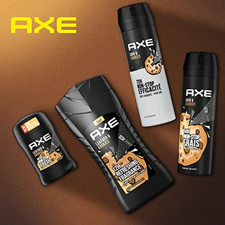 Axe Collision Leather & Cookies 3in1 Duschgel, auf Pflanzenbasis, 12h Schutz vor Körpergeruch, 6er Pack (6x 250 ml) – Bild 4