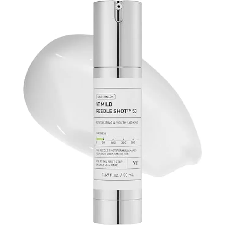 VT COSMETICS Mild Reedle Shot 50, Tag und Nacht reparierende Essenz für stumpfe, müde Haut, 50 ml, mit Propolis-Extrakt, für alle Hauttypen