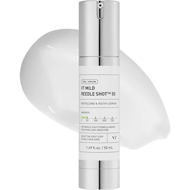 VT COSMETICS Mild Reedle Shot 50, Tag und Nacht reparierende Essenz für stumpfe, müde Haut, 50 ml, mit Propolis-Extrakt, für alle Hauttypen – Bild 1