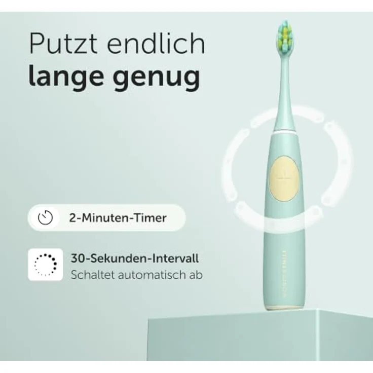 WonderSmile Wondersmile Kids Schallzahnbürste Magic Mint, elektrische Kinderzahnbürste ab 3 Jahren, 2 Putzmodi, Timer, 30 Tage Akku, induktive Ladestation – Bild 6