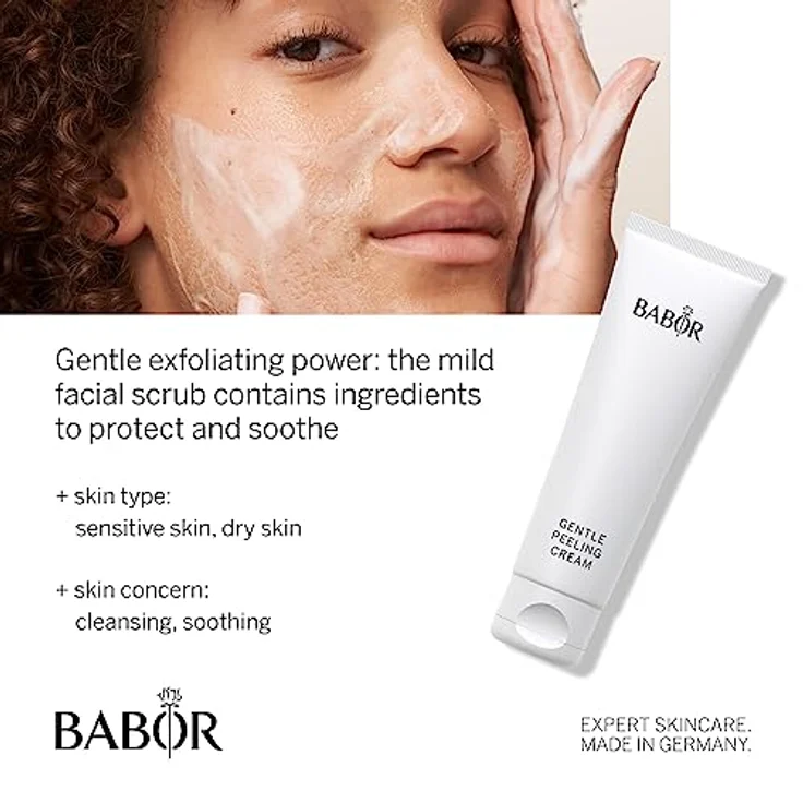 BABOR Gentle Peeling Cream für jede Haut, Mildes Gesichtspeeling, Vorbereitung für Pflege und Selbstbräuner, Cleansing, Ohne Alkohol, Vegane Formel, 1 x 50 ml – Bild 3