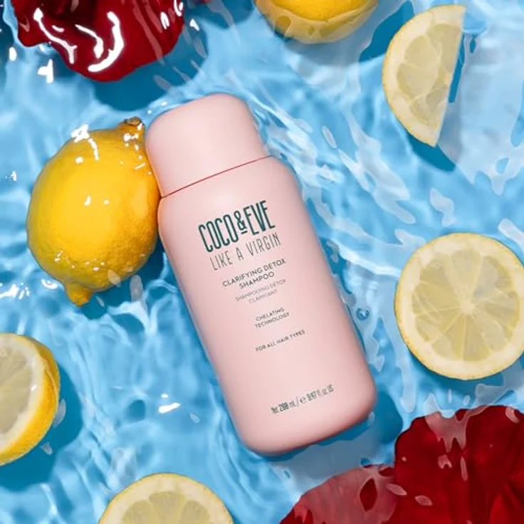 Coco & Eve Klärendes Detox-Shampoo, entfernt hartes Wasser und Ablagerungen, entgiftet die Kopfhaut mit Hibiskusessig, farbsicher und hautschonend (280 ml) – Bild 2