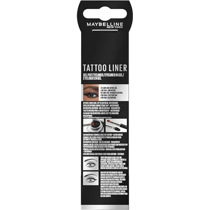 MAYBELLINE NEW YORK Tattoo Liner, langanhaltender Gel-Eyeliner mit Pinselchen, wasserfest, Farbton 950 Blackest Black, 3 g – Bild 2