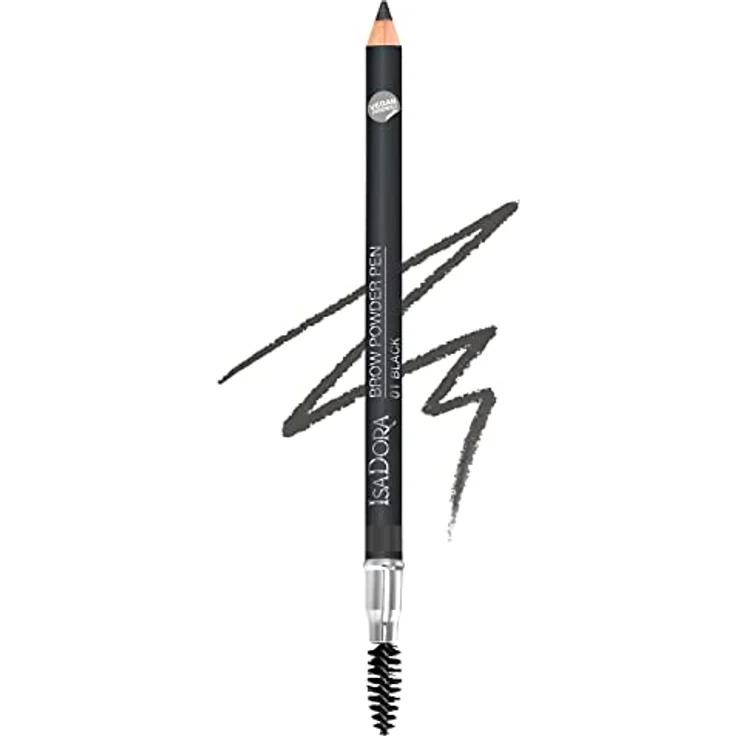 Isadora Brow Powder Pen, Augenbrauenstift 1,1 g, für perfekt definierte Augenbrauen, Farbe Nr.01 - Black – Bild 1