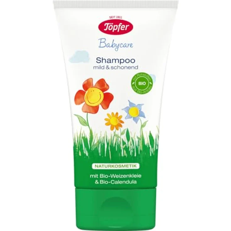 Töpfer Babycare Shampoo 150 ml, milde Reinigung mit Bio-Calendula für sensible Kopfhaut – Bild 2