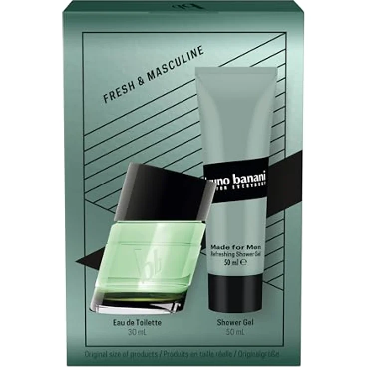 bruno banani Geschenkpackung Made for Men Eau de Toilette 30ml + Duschgel 50ml – Bild 2