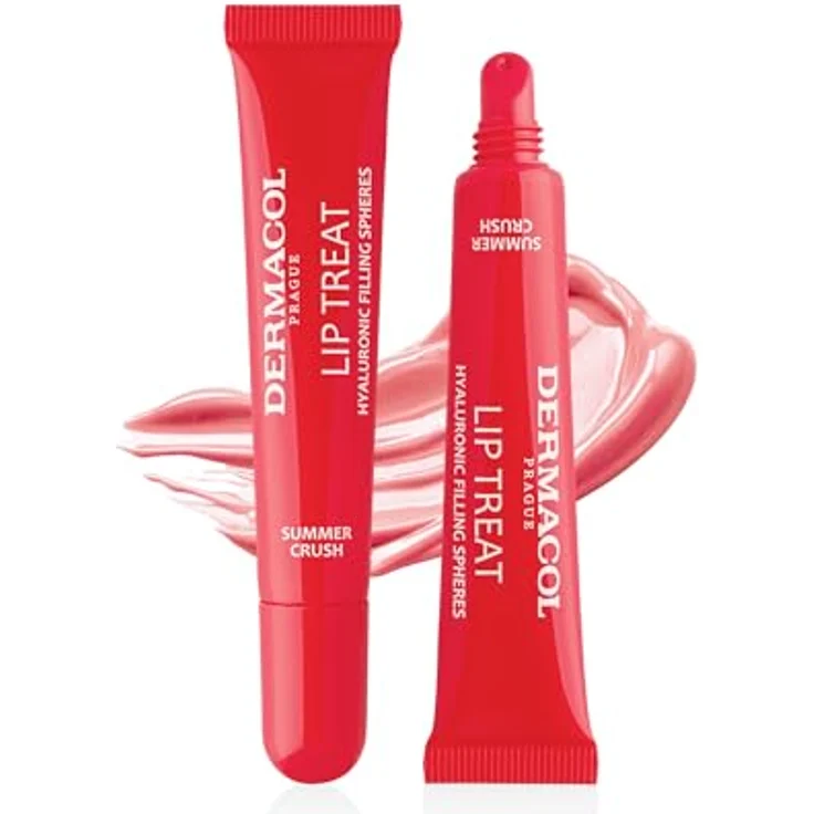 Dermacol Lip Treat Hydratisierendes Lipgloss Farbton 7 Summer Crush (Melon Mix), 10 ml, mit hochglänzendem Finish und feuchtigkeitsspendender Wirkung – Bild 1