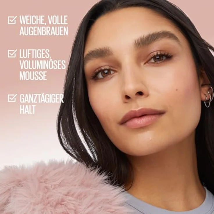 MAYBELLINE NEW YORK Super Fluff Mousse, Augenbrauen-Gel in 260 Deep Brown, 5 ml, für gepflegte und definierte Augenbrauen – Bild 3
