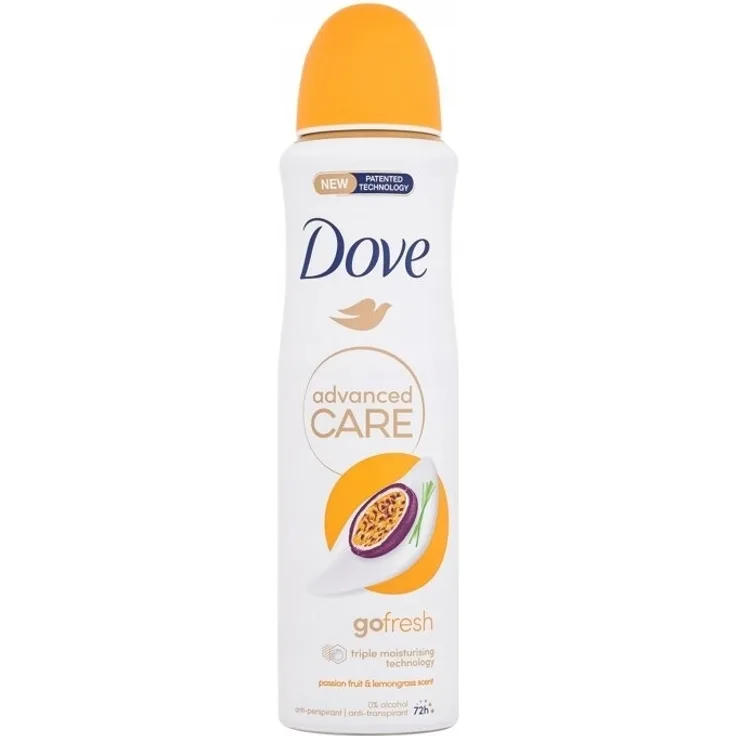 Dove Advanced Care Go Fresh Passionsfrucht & Zitronengras, 150 ml Antiperspirant und Deo für Damen, 72h Schutz gegen Schweißbildung