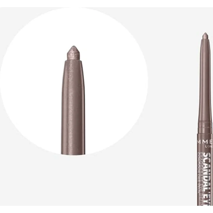 Rimmel ScandalEyes Exaggerate automatischer Konturstift, wasserfester Eyeliner in Farbton 006 Taupe, 0,35 g – Bild 4