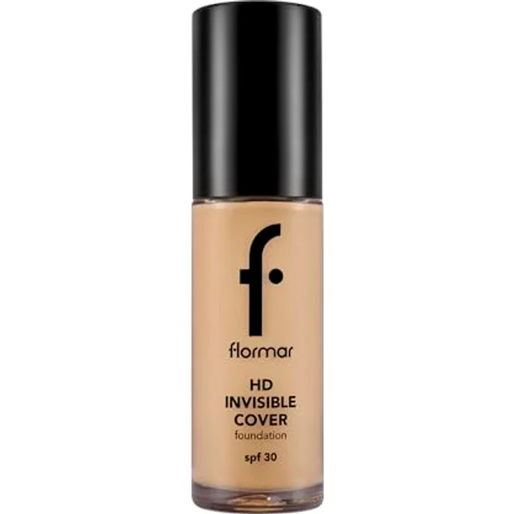 flormar HD Invisible Cover Foundation, leichtes Make-up mit aufhellender Wirkung, SPF 30, Farbton 80 Soft Beige, 30 ml – Bild 1