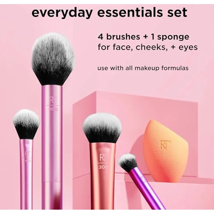 Real Techniques Set Everyday Essentials Set Pinsel-Set, Dekorative Kosmetik Make-up Accessoires – Bild 3
