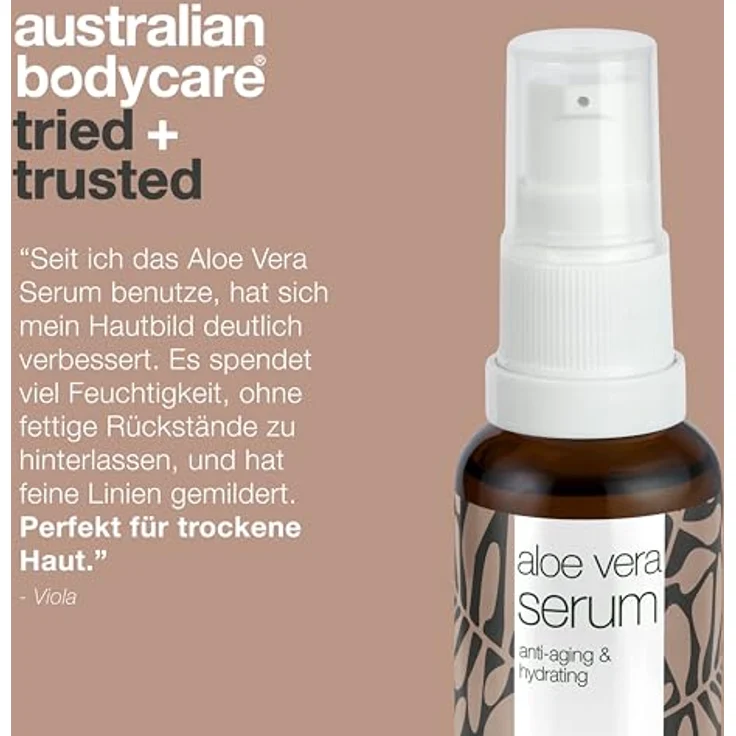 Australian Bodycare Aloe Vera Serum mit Vitamin C + Hyaluronsäure + Vitamin E + Vitamin F | Pflegt bei Unreinheiten, Pigmentflecken und Falten | 100% vegan - 30 ml – Bild 5