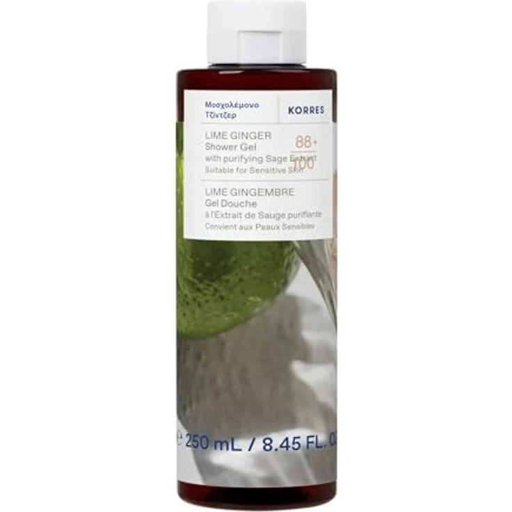 KORRES Lime Ginger Duschgel mit Salbei-Extrakt, vegan, silikon- und parabenfrei, dermatologisch getestet, 250 ml – Bild 1