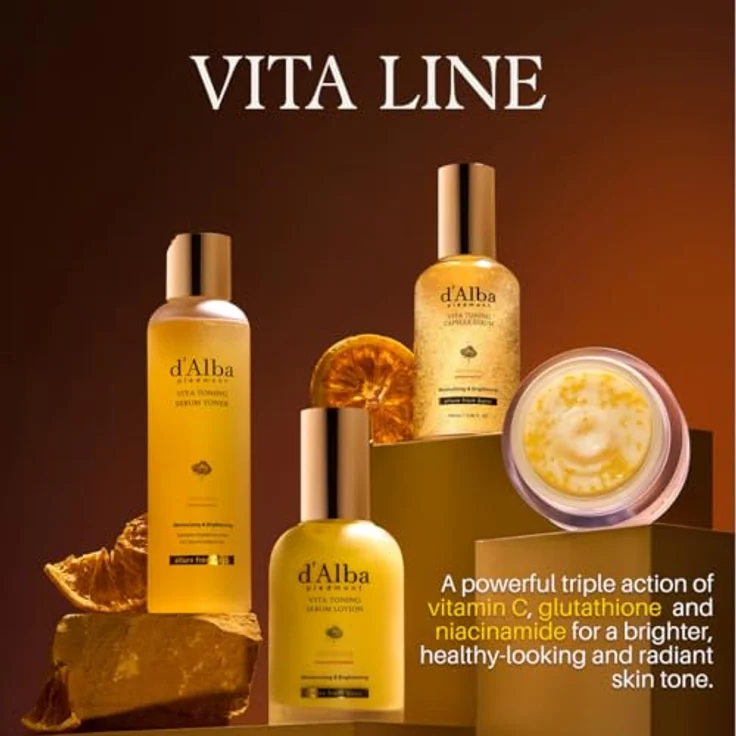 d'Alba Vita Toning Capsule Serum, aufhellendes Gesichtsserum gegen Pigmentflecken, 100 ml – Bild 2