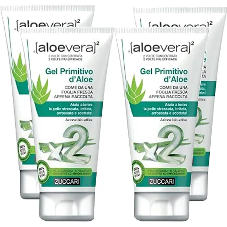 Zuccari Aloevera Primitiva Aloe Gel, 150 ml, 4 Packungen, Feuchtigkeitsspendend für die Haut