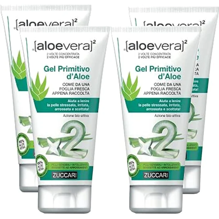 Zuccari Aloevera Primitiva Aloe Gel, 150 ml, 4 Packungen, Feuchtigkeitsspendend für die Haut