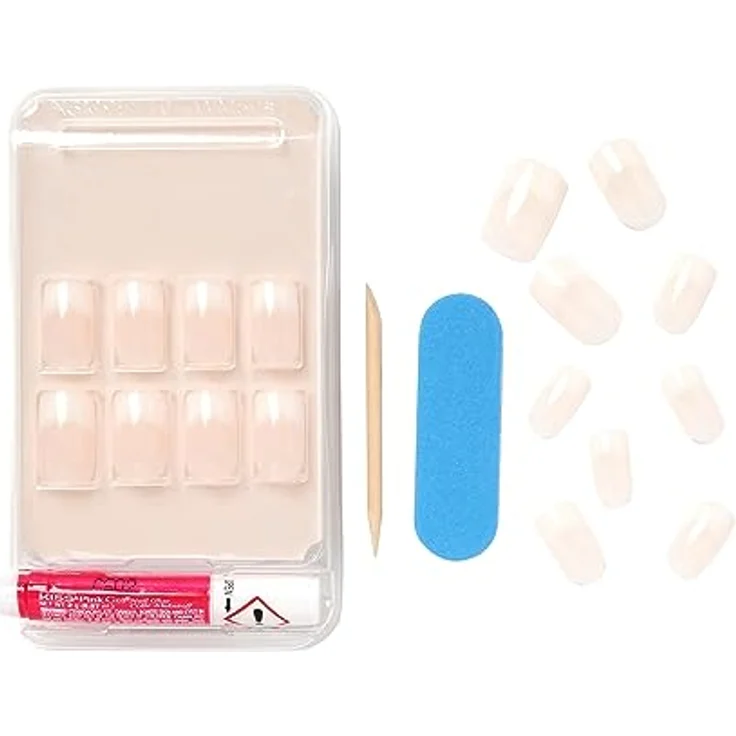 KISS Nude Nails Cashmere, künstliche Fingernägel in Medium, 28 Stück, inklusive Spezialkleber für professionelle Maniküre zuhause – Bild 11