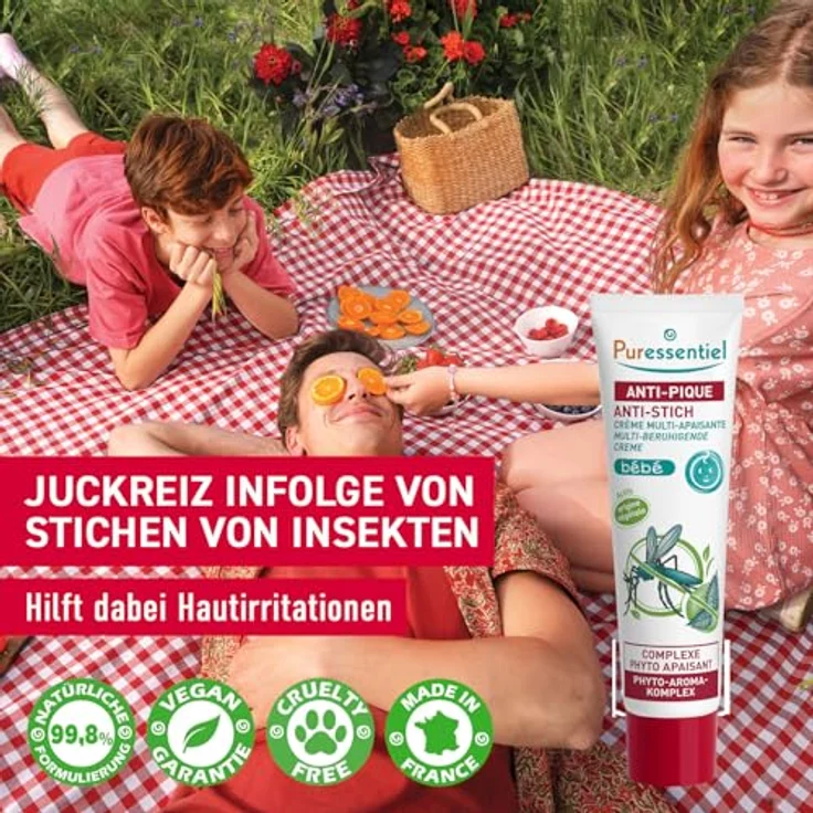 Puressentiel Anti-Stich Multi-Beruhigende Creme für Babys, 30 ml Tube, beruhigend und anti-reizend – Bild 2