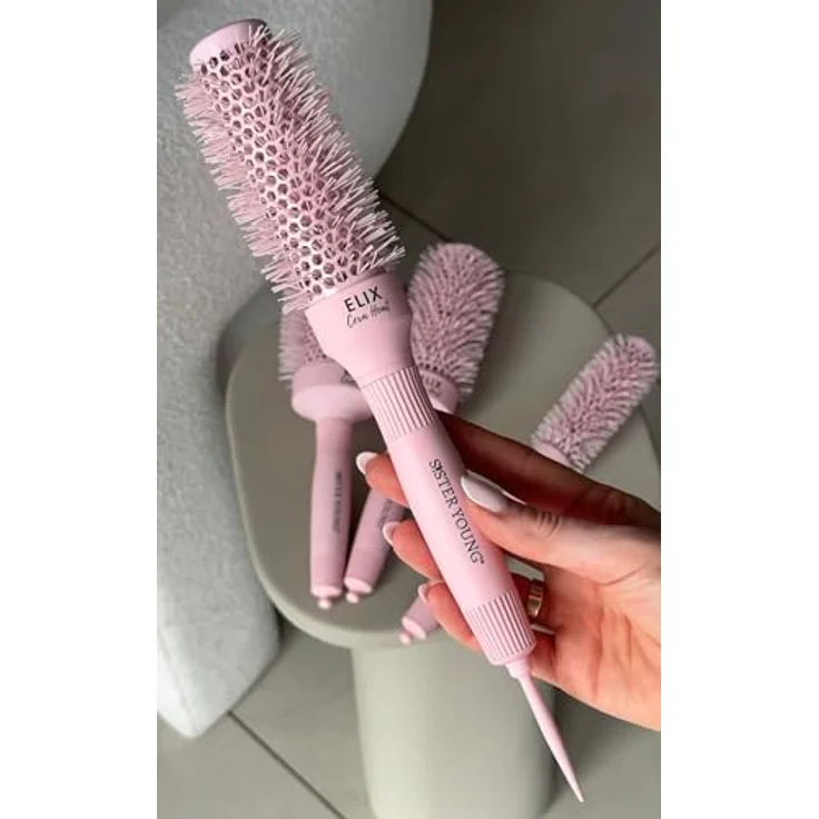 Sister Young ELIX NV-32 Rundbürste, keramische Stylingbürste mit 32 mm Durchmesser und antistatischen Borsten für voluminöse Frisuren – Bild 10