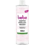 bebe Sanftes Mizellenwasser (400 ml), revitalisierendes Mizellen Reinigungswasser mit Rosenwasser, entfernt selbst wasserfestes Make-Up