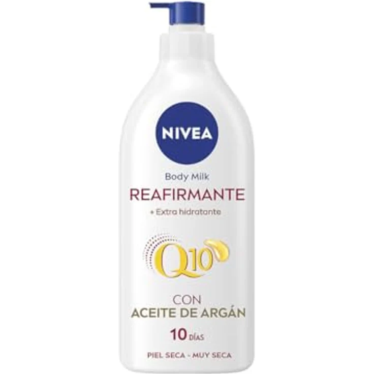 NIVEA Q10 Arganöl Body Milk Straffend + Extra Feuchtigkeitsspendend (400 ml), straffende Körperlotion für trockene Haut, pflegende Körpercreme