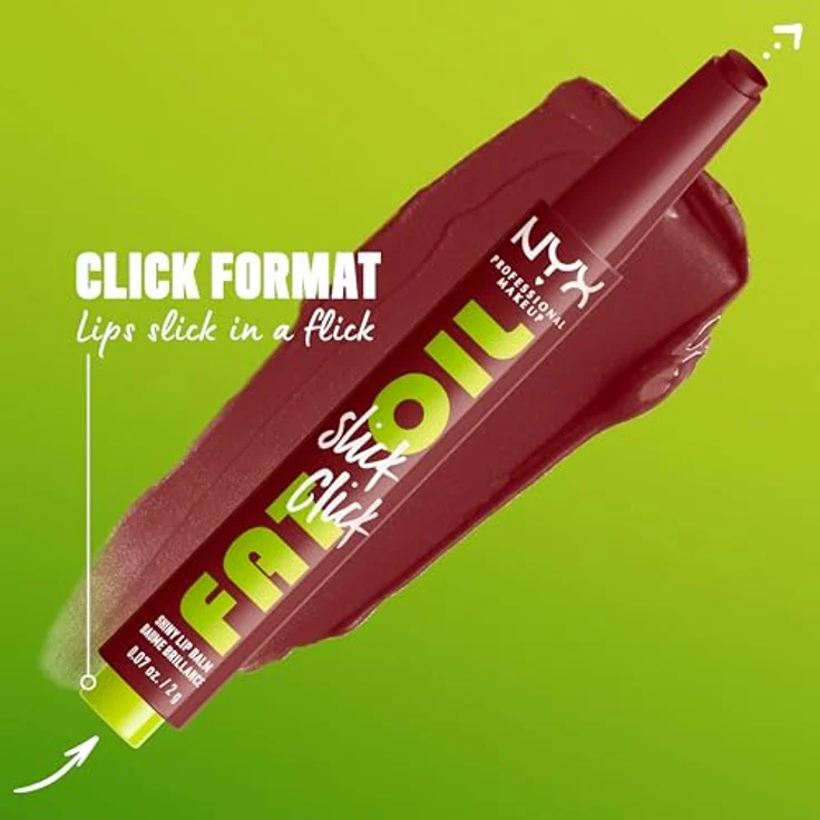 NYX Professional Makeup Fat Oil Slick Click Lippenstift, hochpigmentiert und feuchtigkeitsspendend, 2 g - IN A MOOD – Bild 4