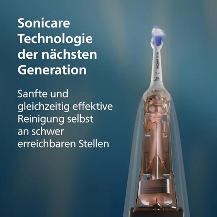 Philips Sonicare 6100 HX7403/07, Wiederaufladbare Schallzahnbürste für Erwachsene, 31.000 Bewegungen/Minute, Drucksensor, Blau, mit Reiseetui – Bild 2