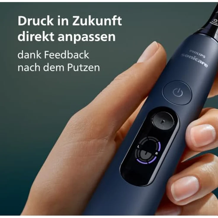 Philips DiamondClean 8000 HX8311/13 Schallzahnbürste für Erwachsene, Sensibel, Zahnfleischpflege, Tiefenreinigung, Whitening, 62000 Bewegungen pro Minute, Blau, mit Timer und USB-Aufladung – Bild 8