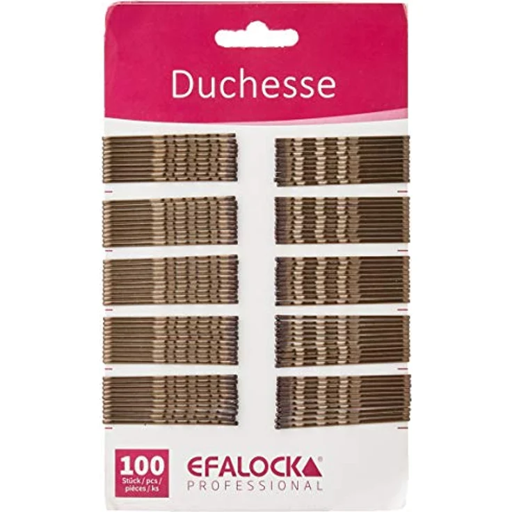 Efalock Duchesse Haarklemme 5 cm braun 100 Stück – Bild 3