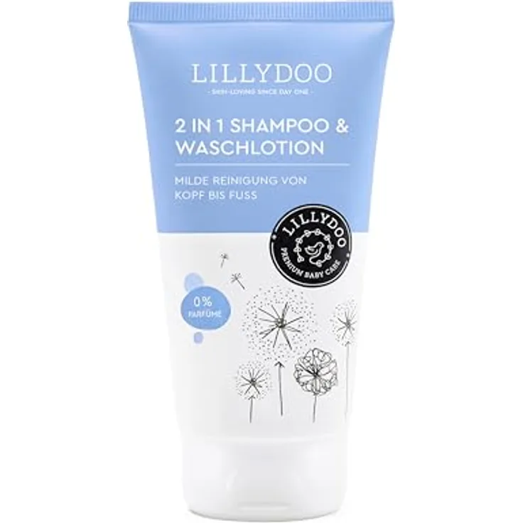 LILLYDOO Baby 2 in 1 Shampoo & Waschlotion, parfümfrei und farbstofffrei, 150ml, dermatologisch