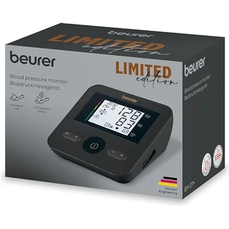 BEURER Oberarm-Blutdruckmessgerät BM 27 Limited Edition, Blutdruck- und Pulsmessung am Oberarm, mit Risiko-Indikator, USB-C-Anschluss, schwarz – Bild 4