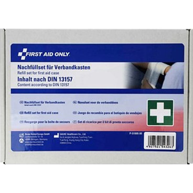 FIRST AID ONLY® Erste-Hilfe-Nachfüllset, komplett nach DIN 13157, für Verbandskästen, langlebige Qualität, 1 St.