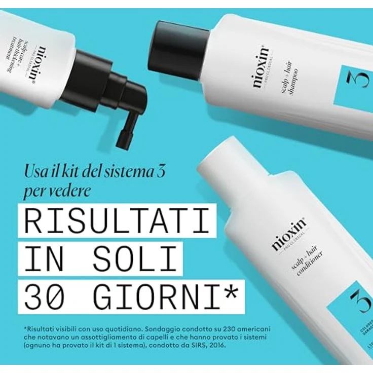 Nioxin System 3 Scalp + Hair Shampoo - stärkendes Shampoo für beschädigtes Haar mit leichter Ausdünnung - mit Biotin und Niacinamid (300 ml) – Bild 3