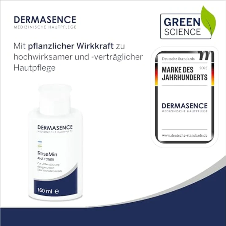 DERMASENCE RosaMin AHA Toner, 160 ml – pH-Wert 4,5, vegan, parfümfrei, alkoholfrei, für empfindliche Haut, Porenverfeinerung und intensive Feuchtigkeit – Bild 2
