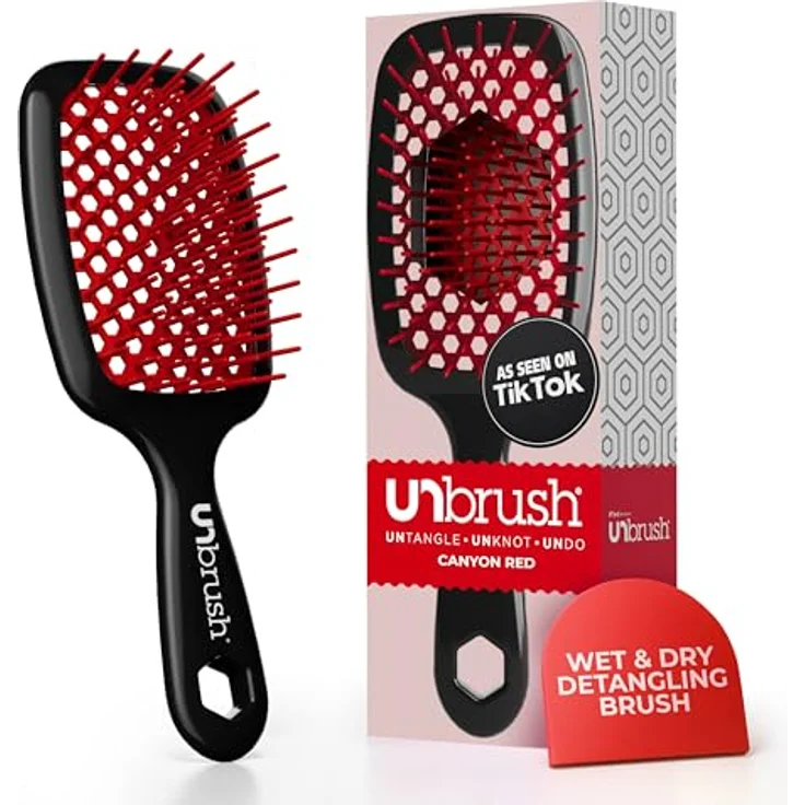 UNbrush Detangling Hair Brush, Haarbürste für alle Haartypen, Kunststoff, Farbe Canyon – Bild 1