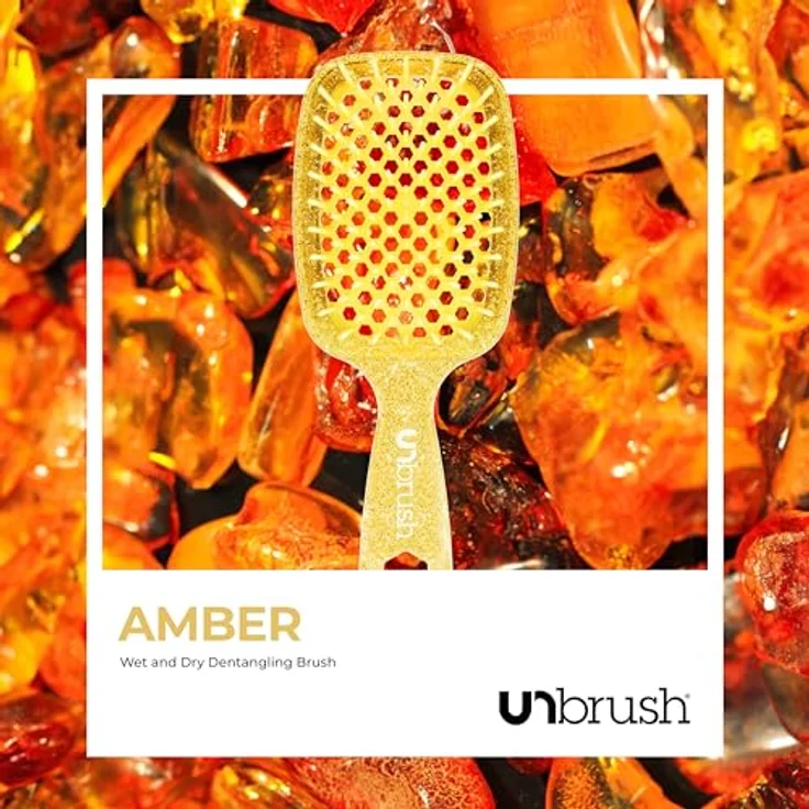 UNbrush Glitter Collection Detangling Hair Brush, Amber Entangler mit 105 flexiblen Borsten für müheloses Entwirren, unisex – Bild 7