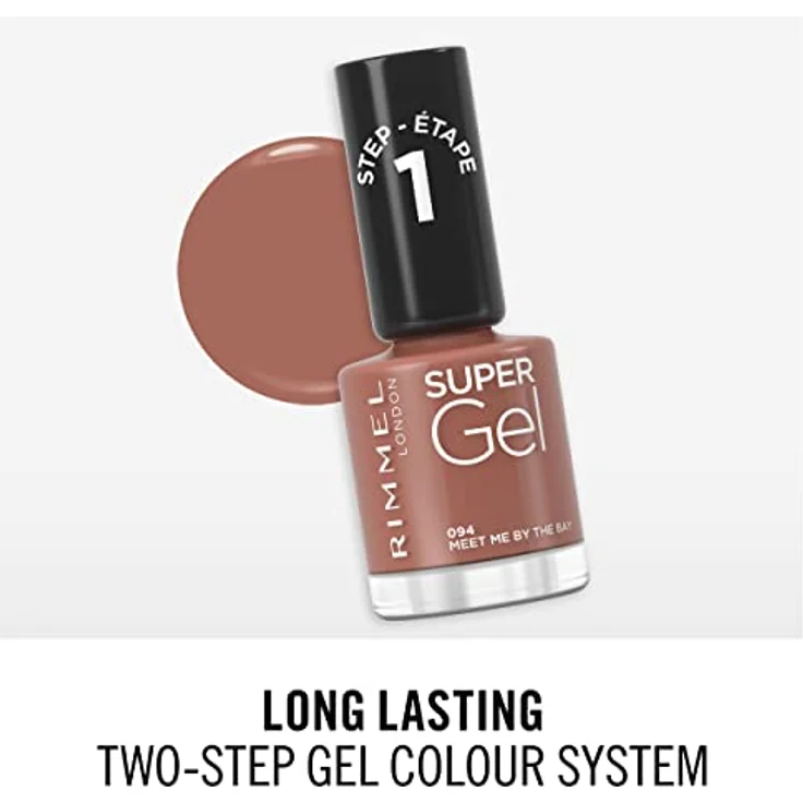 Rimmel London Super Gel Nagellack, 94 Meet Me By The Bay, 12 ml - Langanhaltender Gel-Nagellack mit Hochglanz-Finish, ohne UV-Lampen – Bild 2